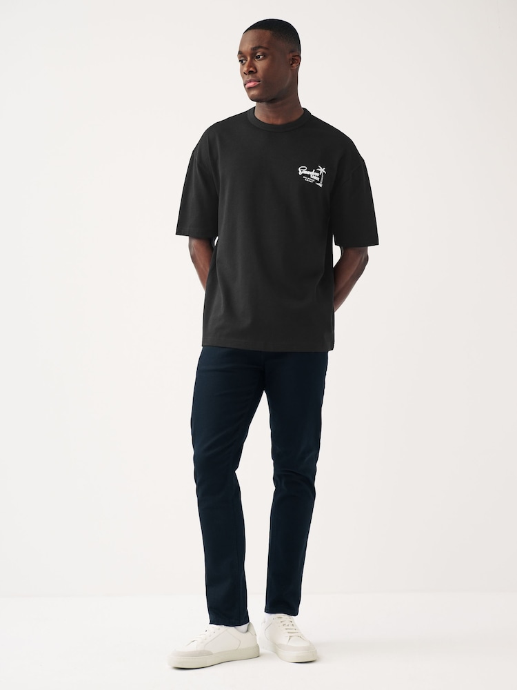Black Stone Relaxed Fit Back Print Graphic T-Shirt - Image 2 of 8