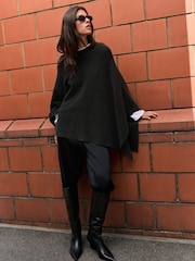 Grey Knitted Cape Cover-Up - Image 2 of 8