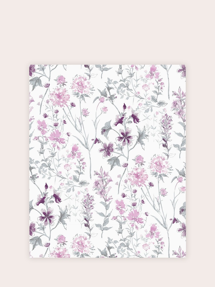 Laura Ashley Pale Purple Wild Meadow A4 Wallpaper Sample - Image 2 of 2