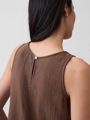 Gap Brown Gauze Racer Shell Vest - Image 4 of 5