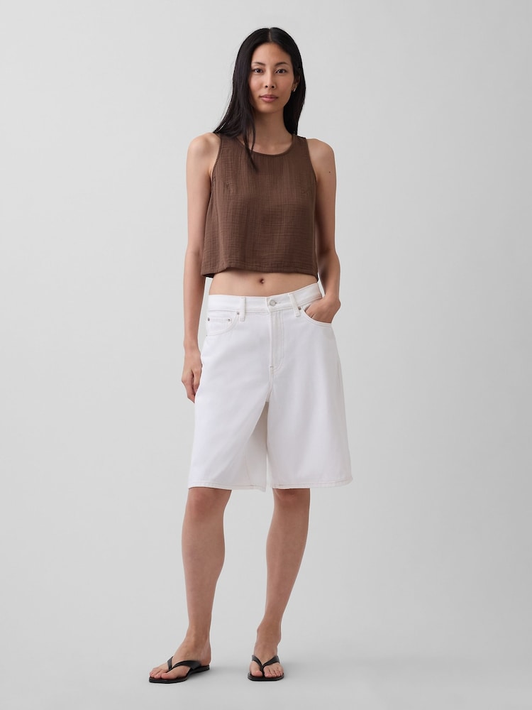 Gap Brown Gauze Racer Shell Vest - Image 5 of 5 Gap Brown Gauze Racer Shell Vest - Image 5 of 5