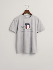 GANT Grey Archive Shield Logo T-Shirt - Image 4 of 5