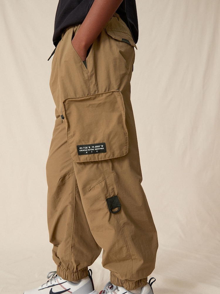 Tan Brown Lined Parachute Cargo Trousers (3-16yrs) - Image 1 of 6