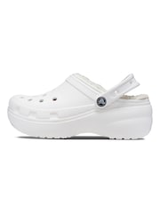 Białe chodaki Crocs Classic na platformie z puszystą wyściółką - Image 6 of 11