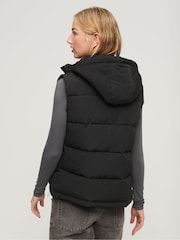 Superdry Black Everest Hooded Puffer Gilet - Image 3 of 10