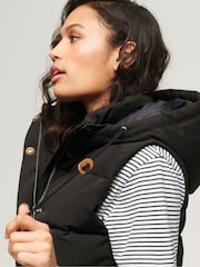 Superdry Black Everest Hooded Puffer Gilet - Image 5 of 10