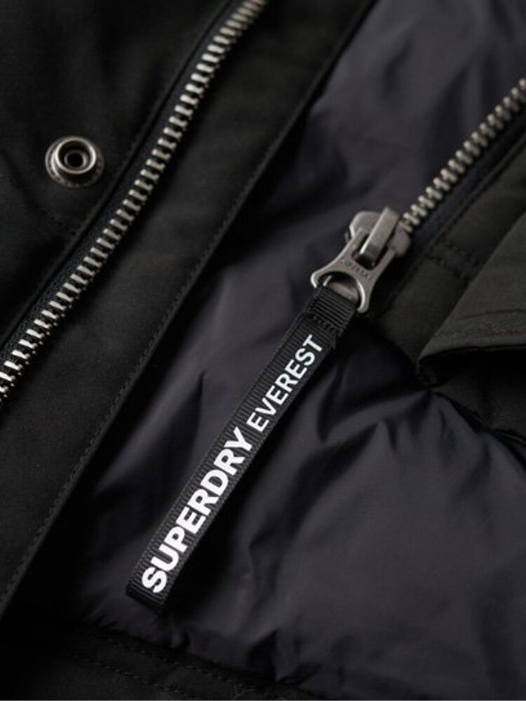 črna - puhast brezrokavnik s kapuco Superdry Everest - Slika 7 iz 7