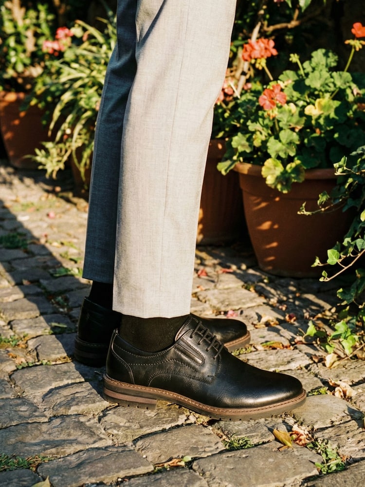 Novo Black Nicky Smart Casual Lace Up Derby Shoes - Image 1 of 4 Novo Black Nicky Smart Casual Lace Up Derby Shoes - Image 1 of 4