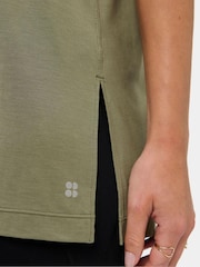 Sweaty Betty Green Soft Flow Studio Longline Tank Top - Image 5 of 6