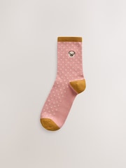 Novelty Dogs - Embroidered Motif Stripe Ankle Socks 4 Pack - სურათი 2 7-დან