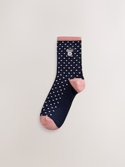 Novelty Dogs - Embroidered Motif Stripe Ankle Socks 4 Pack - სურათი 4 7-დან
