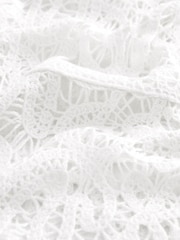 Ecru White Crochet Knitted High Neck Jumper - Image 7 of 7