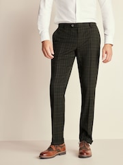 Green Slim Slim Fit Trimmed Check Suit Trousers - Image 1 of 9