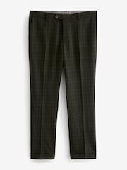 Green Slim Slim Fit Trimmed Check Suit Trousers - Image 6 of 9
