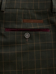 Green Slim Slim Fit Trimmed Check Suit Trousers - Image 8 of 9