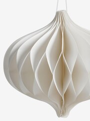 Set of 3 White Hanging Paper Christmas Decorations - Image 4 of 4