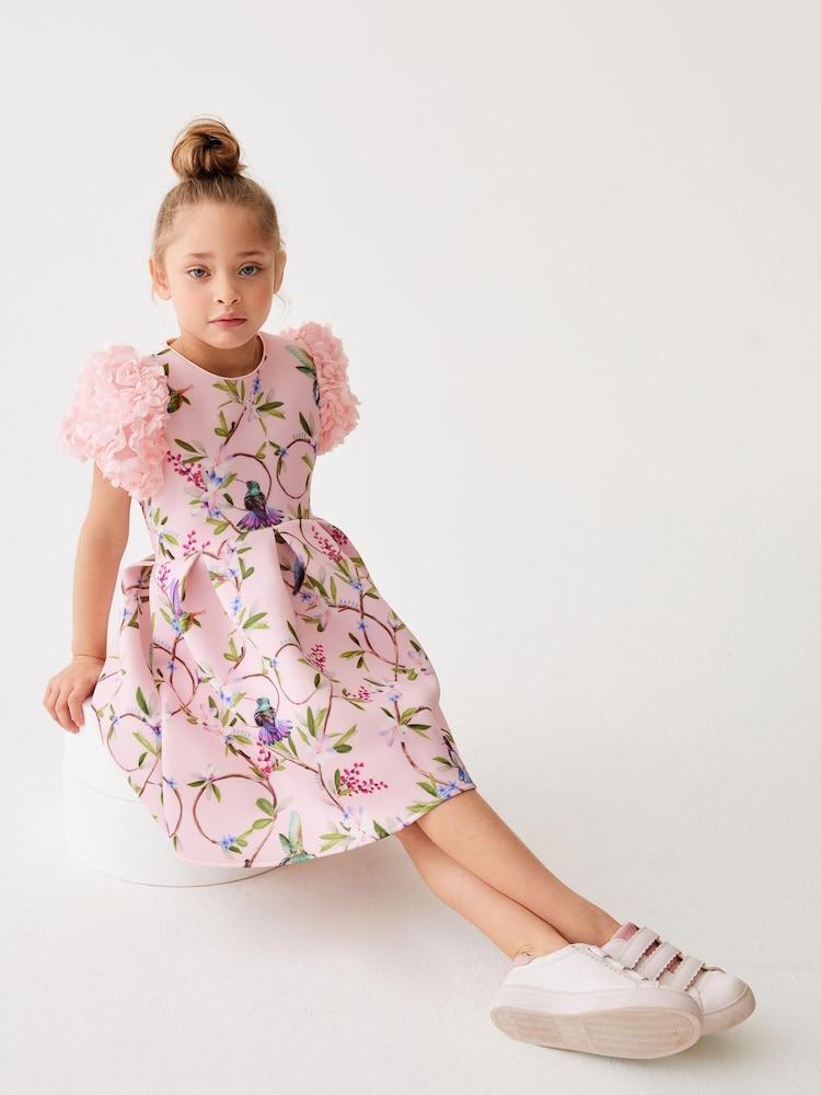 Baker by Ted Baker Floral Ruffle Sleeve Scuba Dress - Image 1 of 9