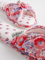 Cath Kidston Pink Ditsy Floral Bow Mule Slippers - Image 8 of 9