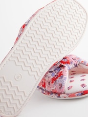Cath Kidston Pink Ditsy Floral Bow Mule Slippers - Image 9 of 9