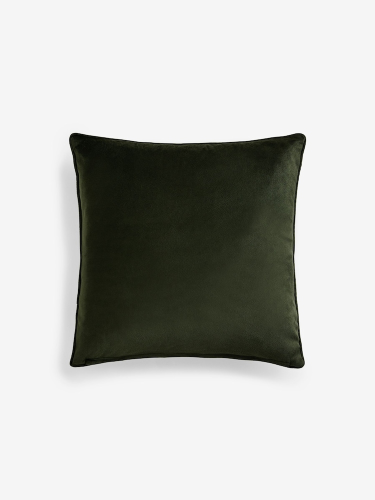 Dark Green 43 x 43cm Matte Velvet Cushion - Image 3 of 6
