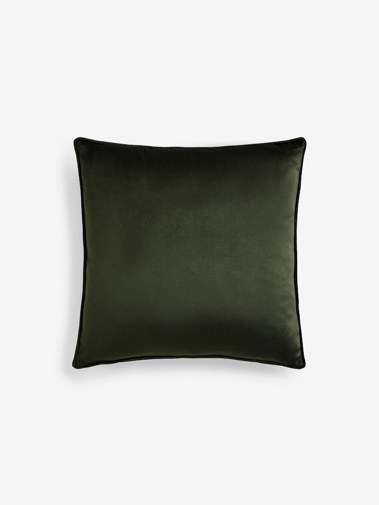 Dark Green 43 x 43cm Matte Velvet Cushion - Image 5 of 6