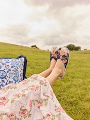 Cath Kidston Monochrome Bow Mule Slippers - Image 2 of 8