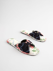 Cath Kidston Monochrome Bow Mule Slippers - Image 4 of 8