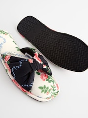Cath Kidston Monochrome Bow Mule Slippers - Image 7 of 8