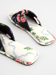 Cath Kidston Monochrome Bow Mule Slippers - Image 8 of 8