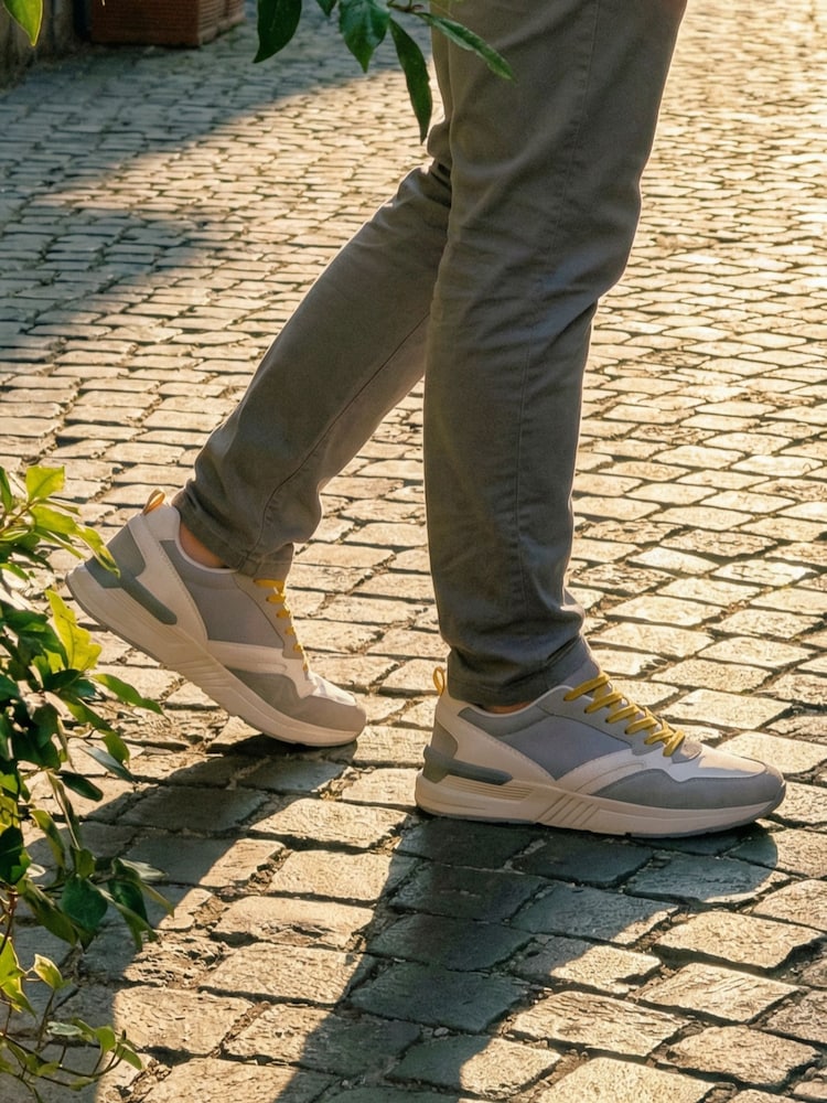 Novo Grey Naveen Lace Up Trainers - Image 1 of 4
