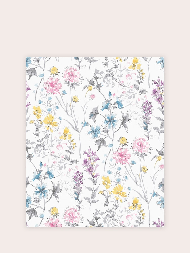 Laura Ashley Multi Wild Meadow A4 Wallpaper Sample - Image 2 of 2