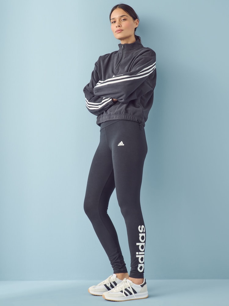 adidas Black Essentials Linear Logo Leggings - Image 2 of 5
