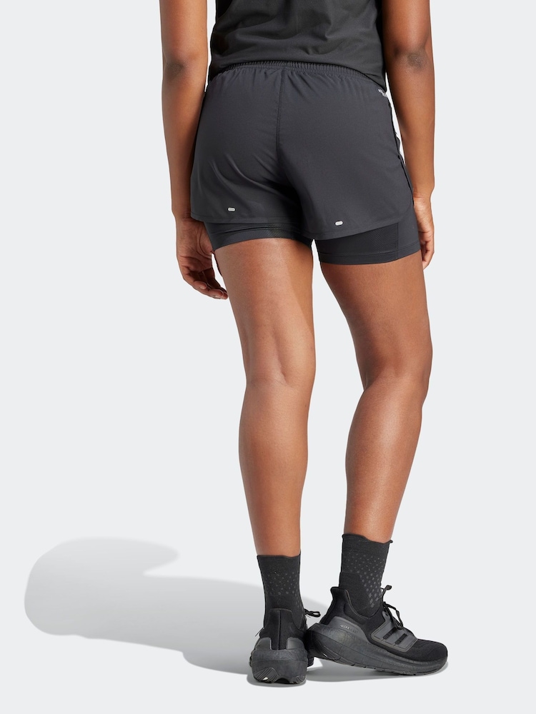 adidas Black 3 Strip 2-in-1 Shorts - Image 15 of 15