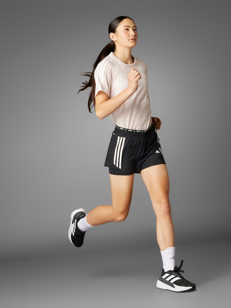 adidas Black 3 Strip 2-in-1 Shorts - Image 2 of 15 adidas Black 3 Strip 2-in-1 Shorts - Image 2 of 15
