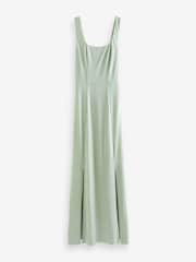 Sage Green Square Neck Bridesmaid Maxi Dress - Image 6 of 7