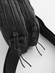 Black Quilted Cross-Body Bag - Image 5 of 7