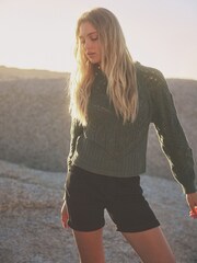 Khaki Green Crochet Knitted Hoodie - Image 2 of 6