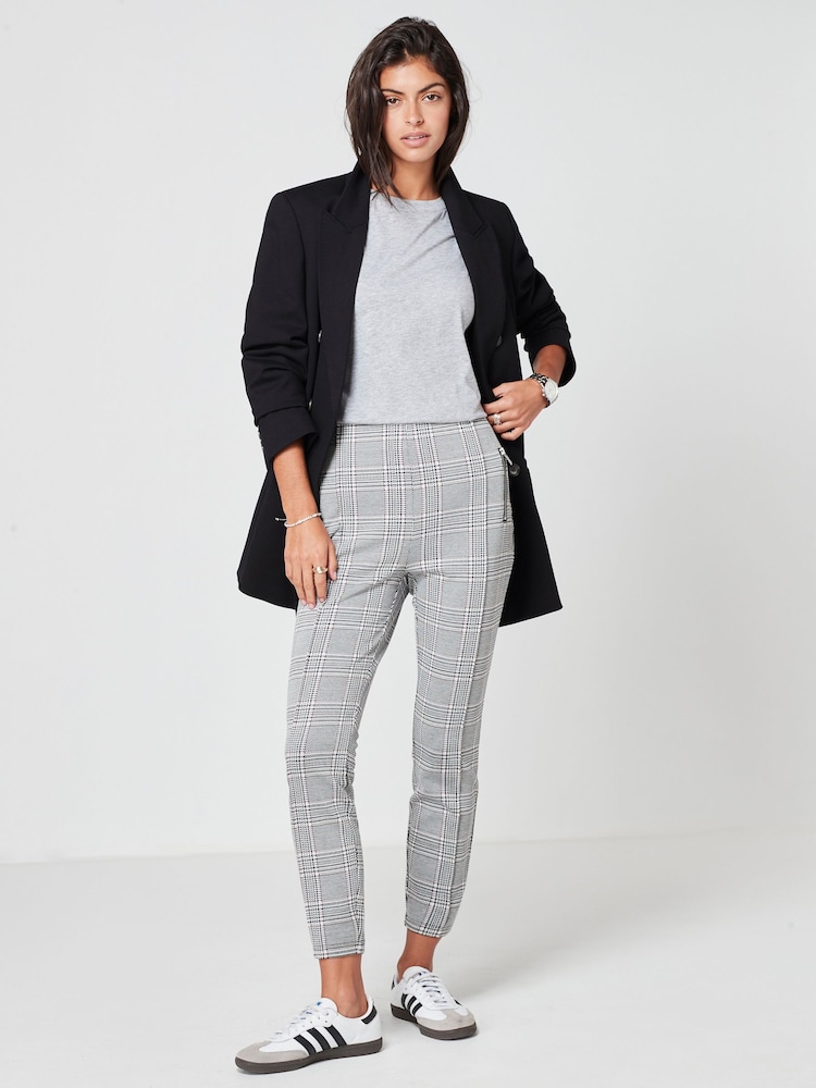 Monochrome Ponte Zip Detail Leggings - Image 1 of 7