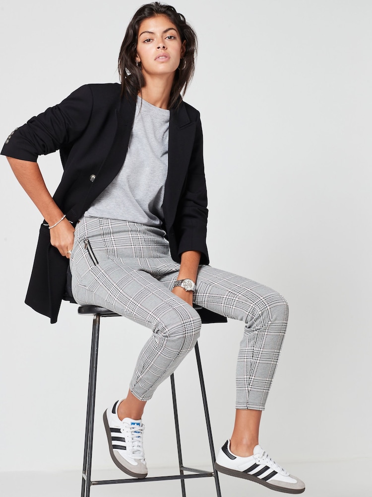Monochrome Ponte Zip Detail Leggings - Image 2 of 7