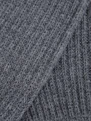 Reiss Charcoal Lawson Merino Wool Ribbed Gloves - Image 3 of 3