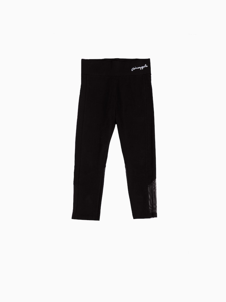 Pineapple Black Mesh Panel Crop Leggings - Image 5 of 6