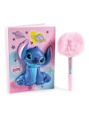 Peers Hardy Pink Lilo & Stitch Notebook And Fluffy Ink Pen Set - Image 1 of 8