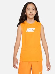 Nike Orange Dri-FIT Multi Sleeveless Training Vest Top - Image 1 of 4