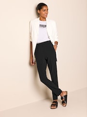 Black Tailored Elastic Back Skinny Leg Trousers - Image 1 of 5