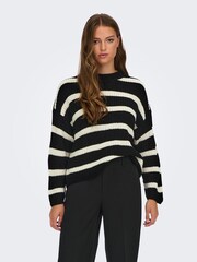 Jdy Gestrickter Pullover mit gestreiften Schultern - Bild 1 von 7