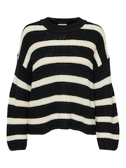 Jdy Gestrickter Pullover mit gestreiften Schultern - Bild 6 von 7