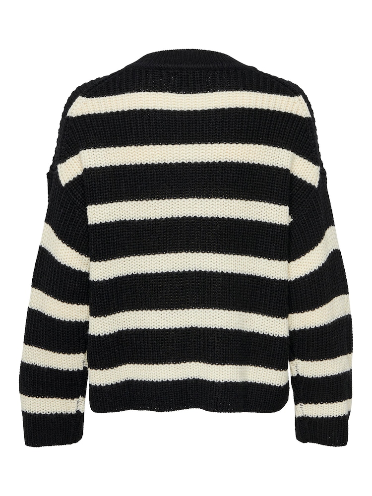 Jdy Gestrickter Pullover mit gestreiften Schultern - Bild 7 von 7