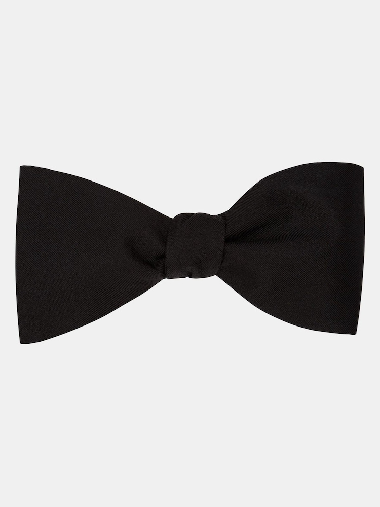 MOSS Black Self Tie Silk Bow Tie - Image 1 of 2