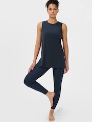 ブルー - Sweaty Betty Soft Flow Studio ロングライン タンクトップ - 画像 3 / 6