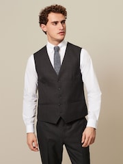 Brown Textured Wool Suit: Waistcoat - Image 1 of 4